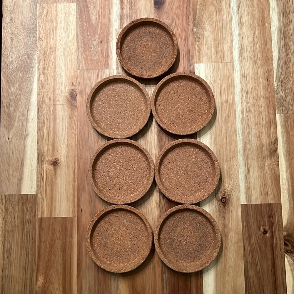 Set of 7 Stackable Cork Coasters
